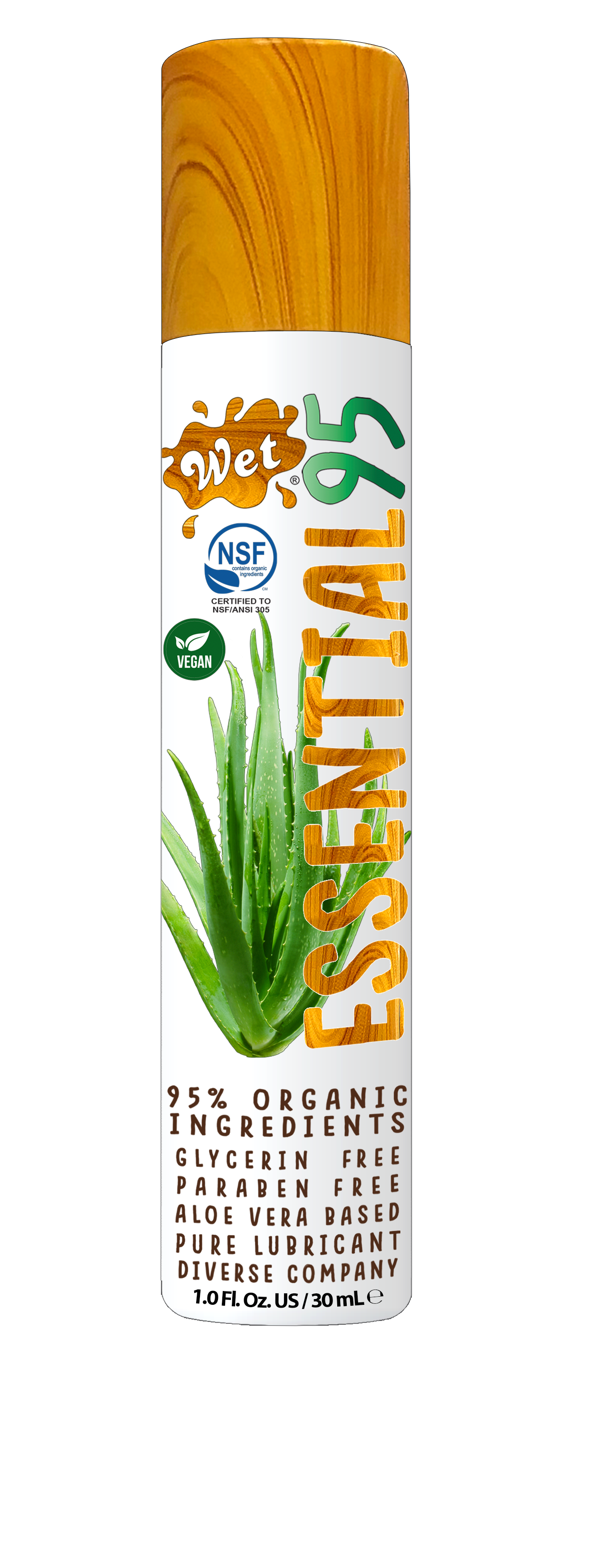 Wet® Essential95™ Certified 95% Organic Aloe Based Lubricant 1 Fl. Oz./30mL