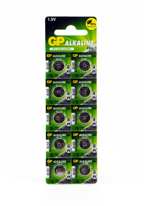 GP A76/LR44 Alkaline 10 Pack