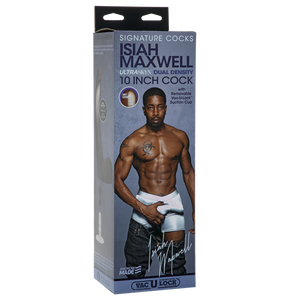 Doc Johnson Signature Cocks - Isiah Maxwell - 10 Inch ULTRASKYN Cock with Removable Vac-U-Lock Suction Cup - Chocolate