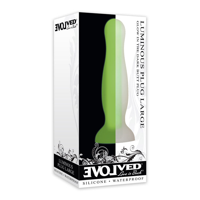 Evolved Novelties Luminous Butt Plug Glow in the Dark Green Large