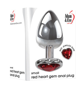 Adam & Eve Small Red Heart Gem Anal Plug