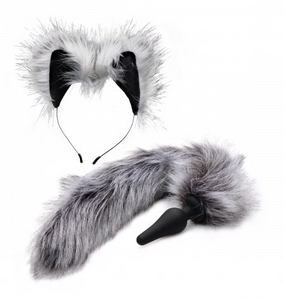 XR TZ Grey Wolf Tail and Ears Set