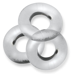 Oxballs FAT WILLY, 3-pack jumbo cockrings - CLEAR