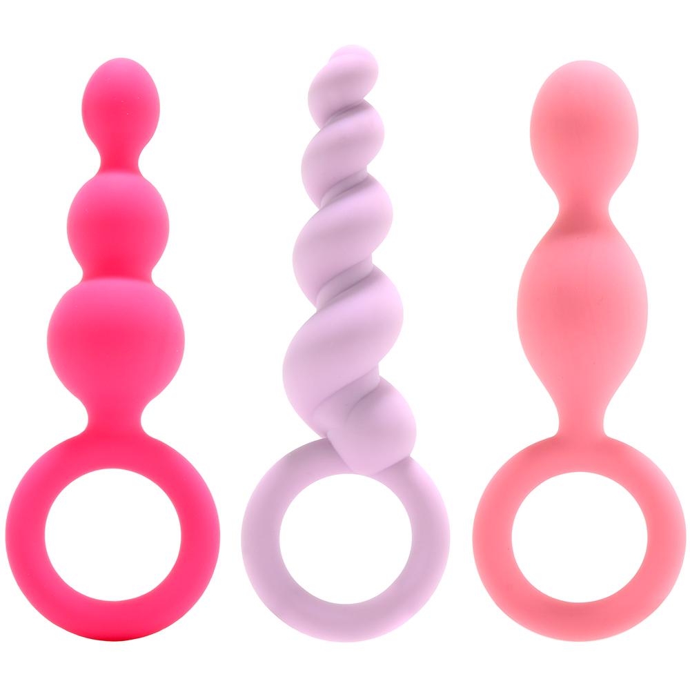 Satisfyer Plugs Silicone 3 Piece Set in Multi-Colored