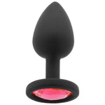 Load image into Gallery viewer, Booty Bling Small Pink Jeweled Silicone Plug
