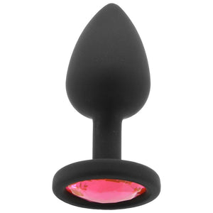 Booty Bling Small Pink Jeweled Silicone Plug