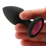 Load image into Gallery viewer, Booty Bling Small Pink Jeweled Silicone Plug
