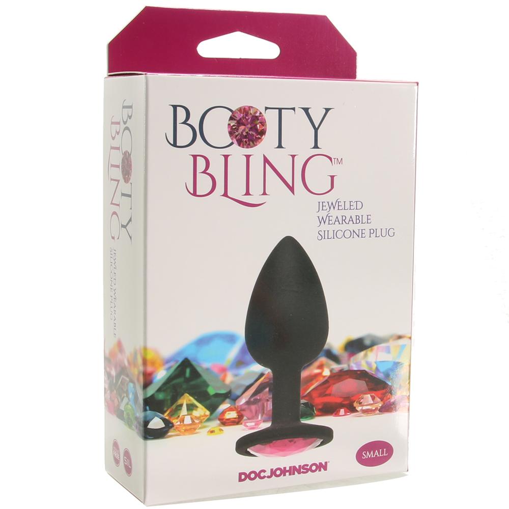 Booty Bling Small Pink Jeweled Silicone Plug