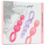 Load image into Gallery viewer, Satisfyer Plugs Silicone 3 Piece Set in Multi-Colored
