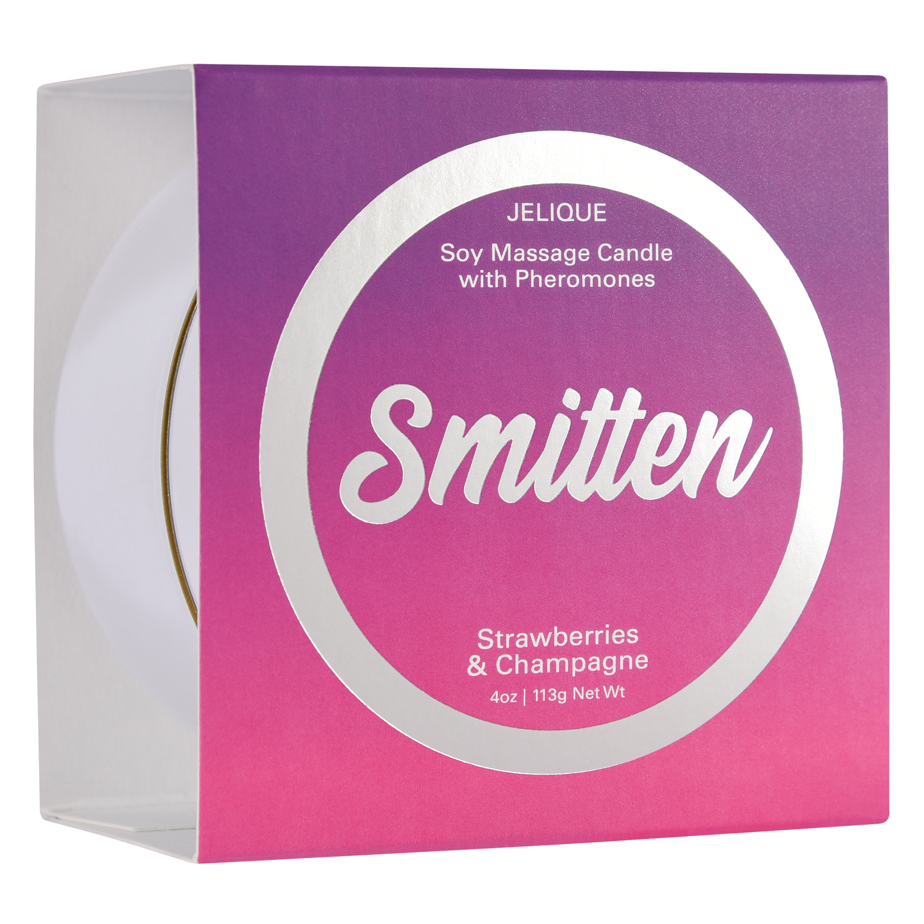 SOY MASSAGE CANDLE SMITTEN STRAWBERRIES & CHAMPAGNE 4 FL OZ