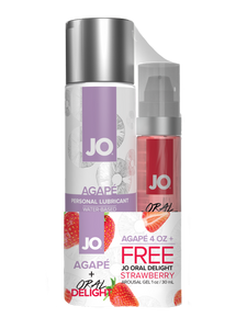 JO Agape 4oz + JO Oral Delight Strawberry Arousal Gel 1oz