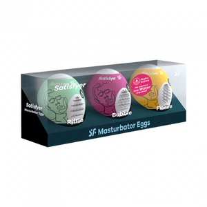 Satisfyer Masturbator Egg 3er Set (Riffle, Bubble, Fierce) Assorted