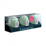 Cargar imagen en el visor de la galería, Satisfyer Masturbator Egg 3er Set (Riffle) Light Green
