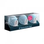 Cargar imagen en el visor de la galería, Satisfyer Masturbator Egg 3er Set (Savage) Light Blue
