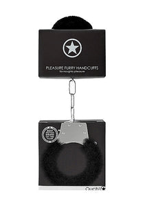 Shots Toys Pleasure Furry Handcuffs Black