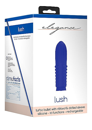 Shots Toys Elegance Lush Turbo Rechargeable Bullet Vibrator Blue