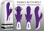 Load image into Gallery viewer, Evolved Novelties Twirly Butterfly Rabbit Vibrator
