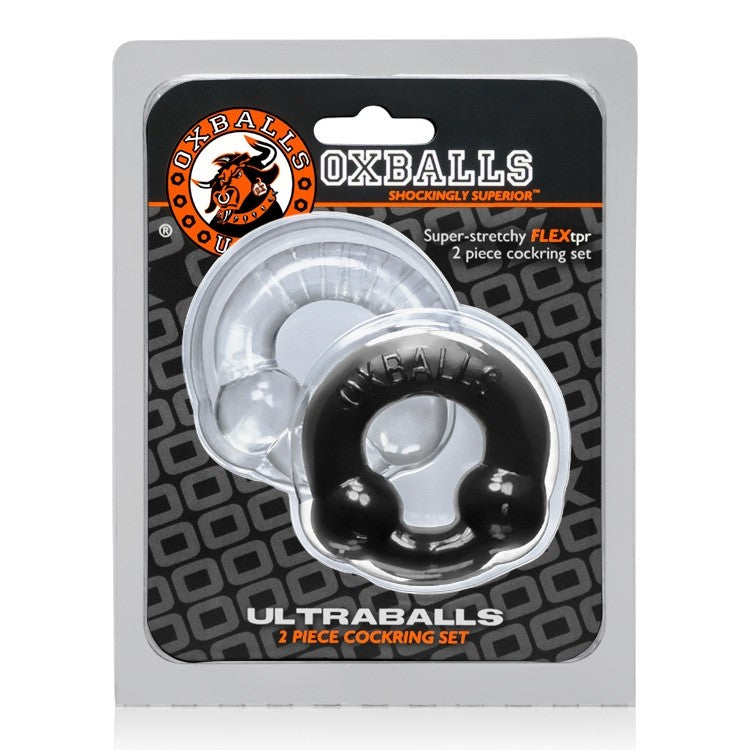 Oxballs ULTRABALLS, 2-pack cockring - BLACK & CLEAR